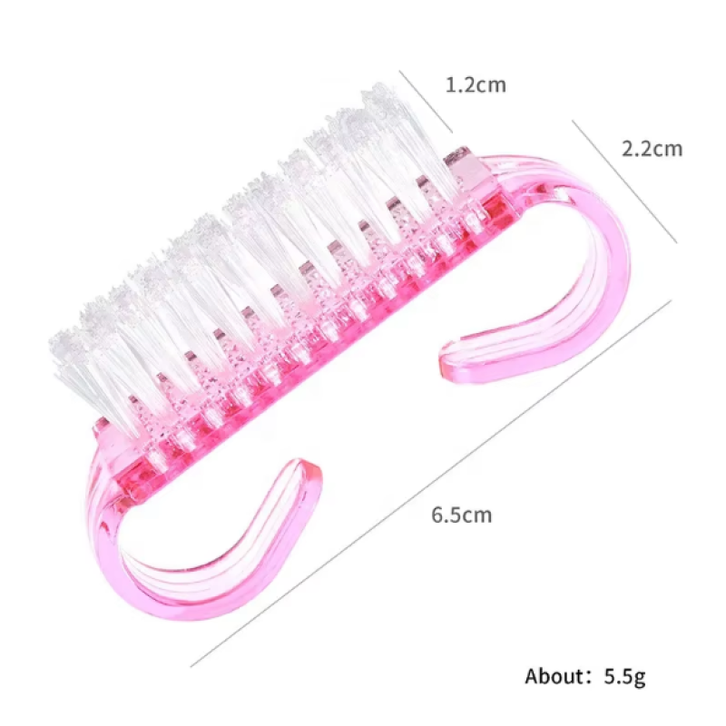 High Quality Mini Nail Dust Brush Soft Plastic Manicure Cleaning Tool Wholesale Beauty Design Accessory for Salon Use Flat