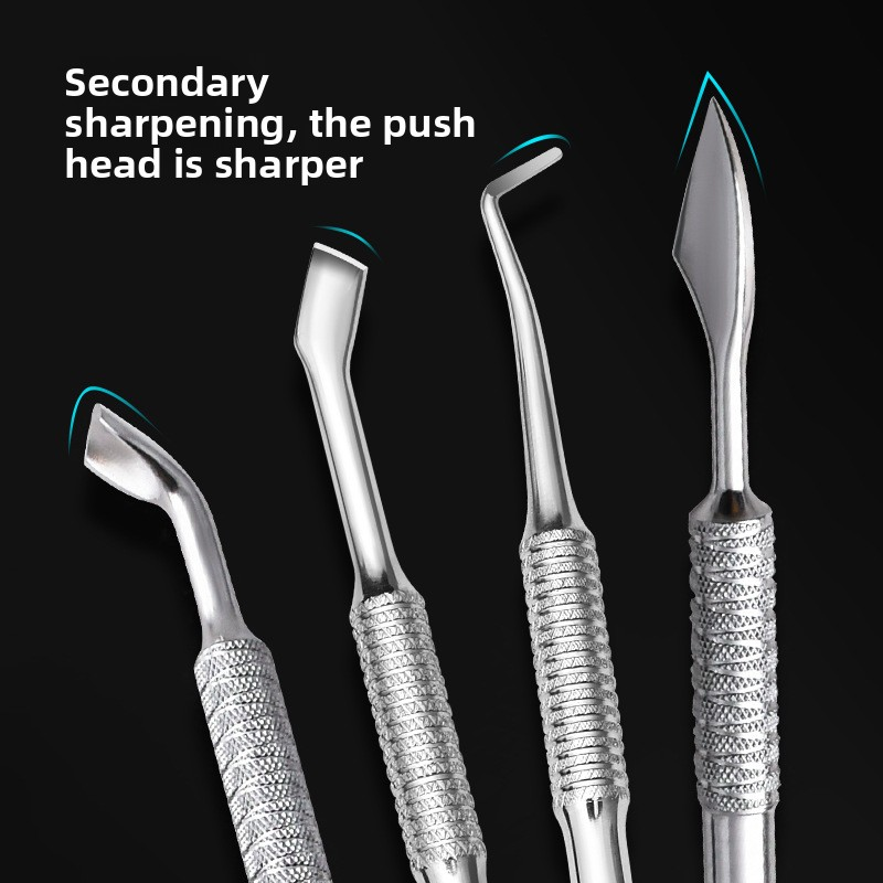 Custom Professional 420 Stainless Steel Nail Cuticle Pusher Durable Metal Nail Salon Cutter & Remover