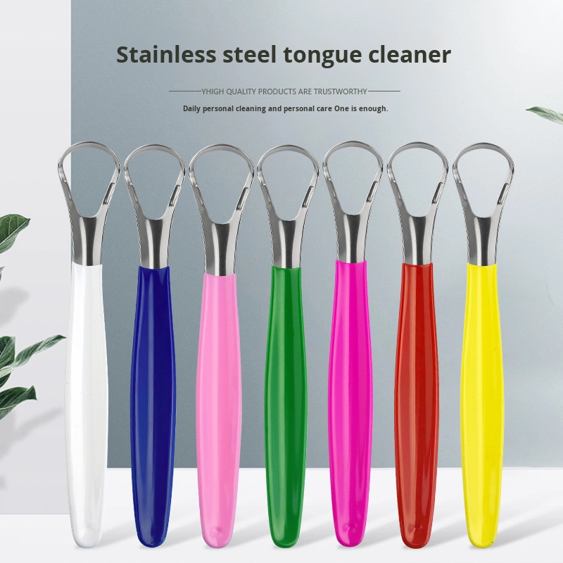 Wholesale Reusable Stainless Steel Tongue Cleaner Scraper Oral Hygiene Tool for Fresh Breath