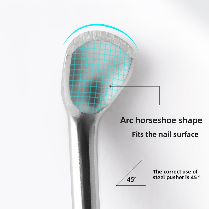 Custom Professional 420 Stainless Steel Nail Cuticle Pusher Durable Metal Nail Salon Cutter & Remover