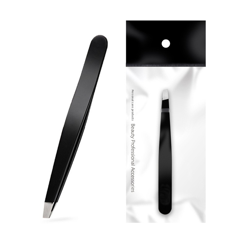 Customizable Antistatic 45 Degree Inclined Stainless Steel Eyebrow Pinzette Available in Gold Black Rose Colors Eyelash Tweezers