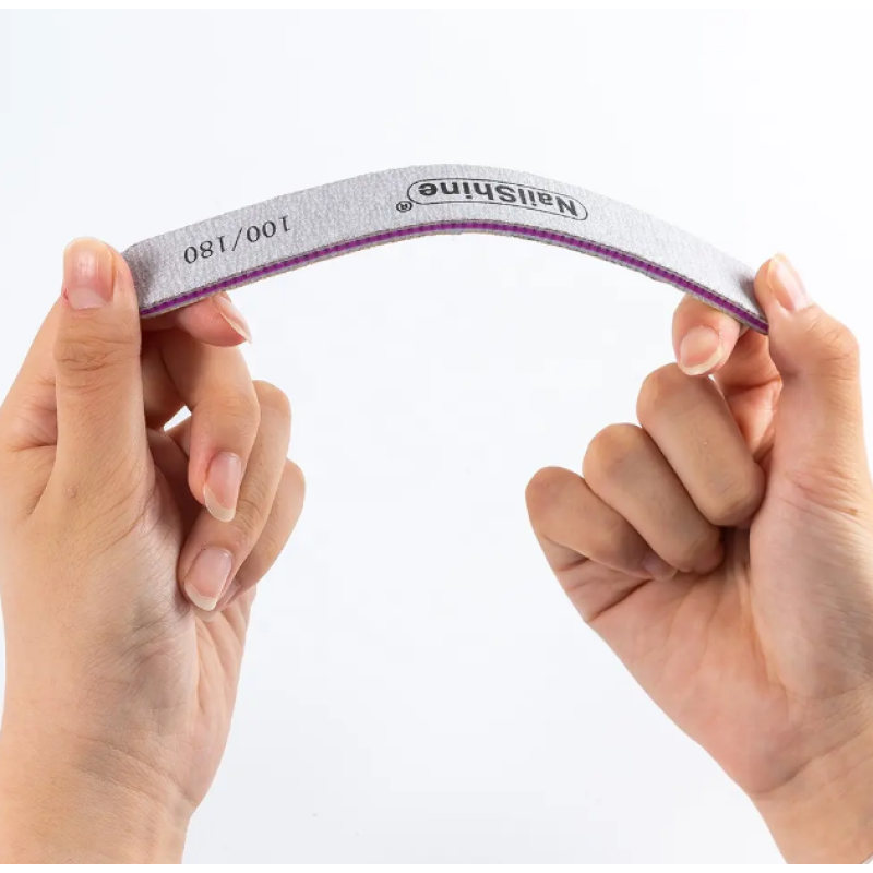 Customizable Zebra Nail Files 100/180 Grit Half Moon Nail Filer Double Side EVA Straight Custom Logo Manicure Tools Made Sponge