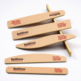 Nailshine High-End Double-Sided Emery Coffee Sand File Waterproof Printed Sponge Nail Buffer Salon Use Abrasion Resistant