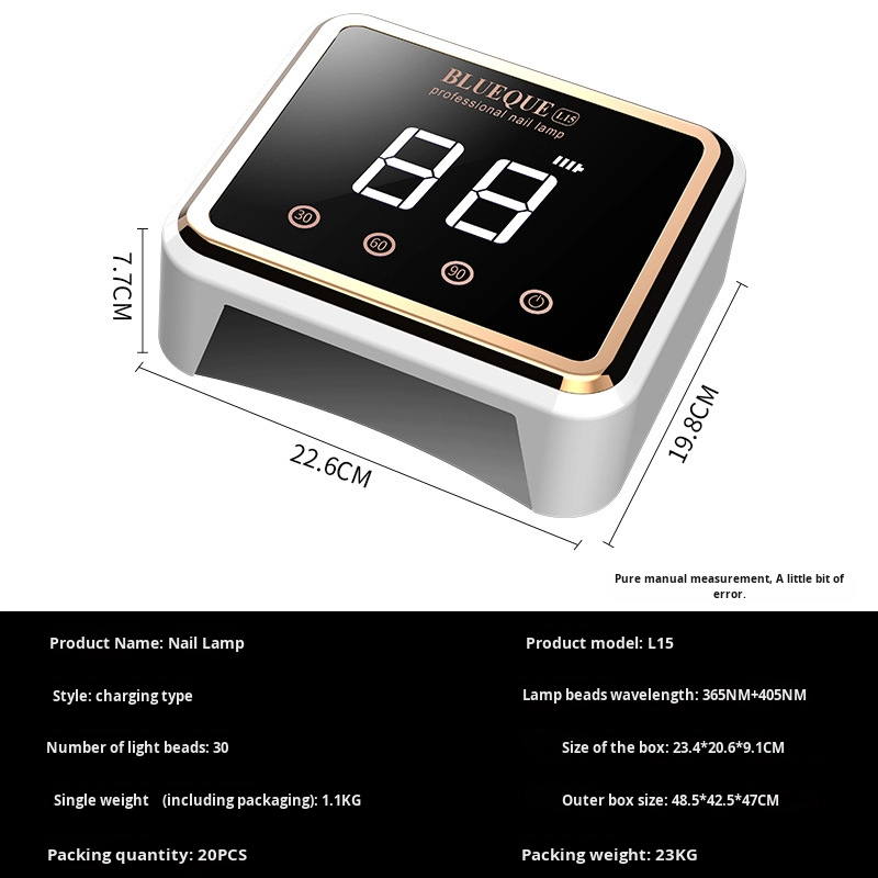 High-Power Phototherapy Machine Custom Logo Color Metal Bottom Plate Touch Screen Charging Power Storage UV Baking Lamp Battery
