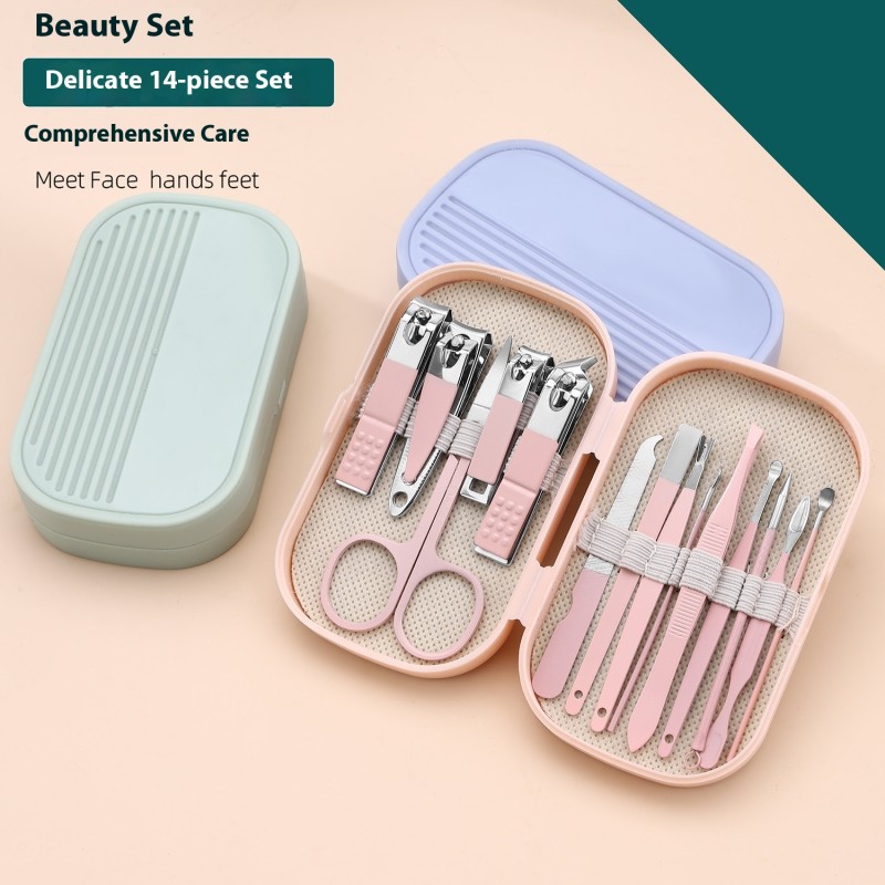 Stainless Steel Portable Manicure Nail Clippers Set Convenient Tool for Fingers and Toes Use