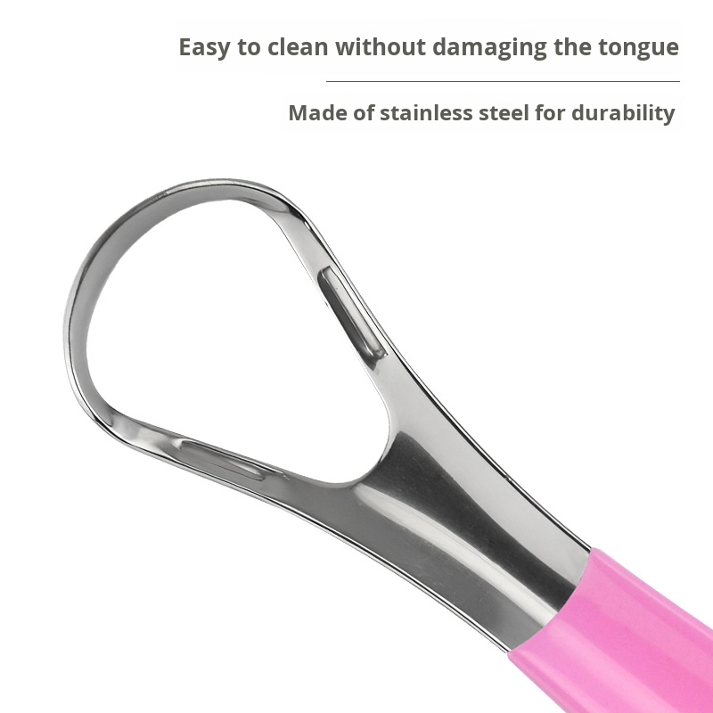 Wholesale Reusable Stainless Steel Tongue Cleaner Scraper Oral Hygiene Tool for Fresh Breath
