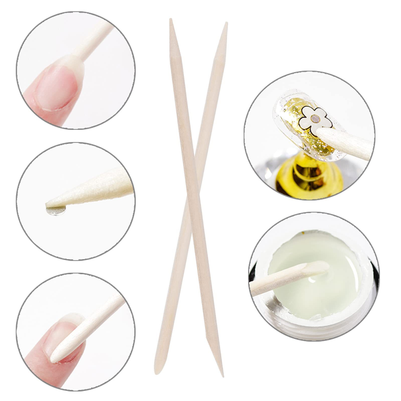 Mini Disposable Nail File Set Stainless Steel Double Side Wooden Nail File for Nail Care