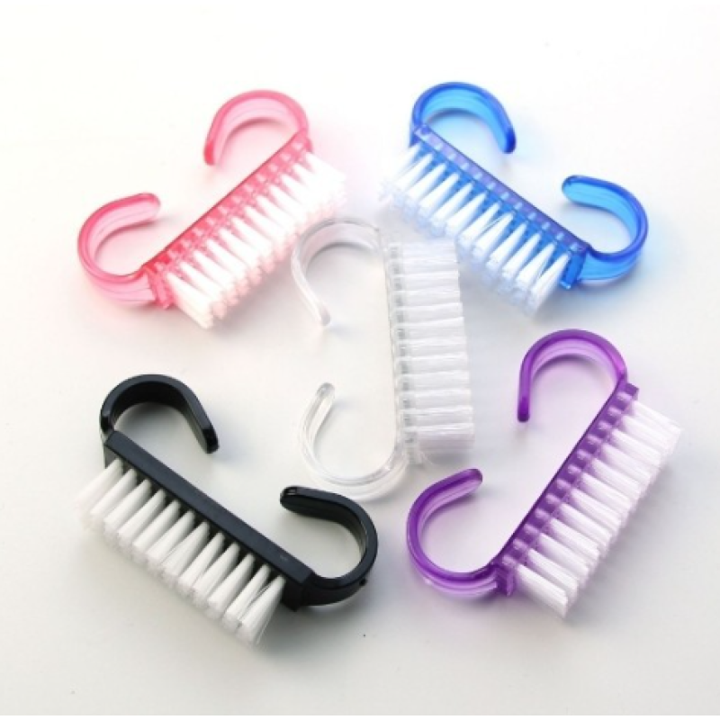 High Quality Mini Nail Dust Brush Soft Plastic Manicure Cleaning Tool Wholesale Beauty Design Accessory for Salon Use Flat