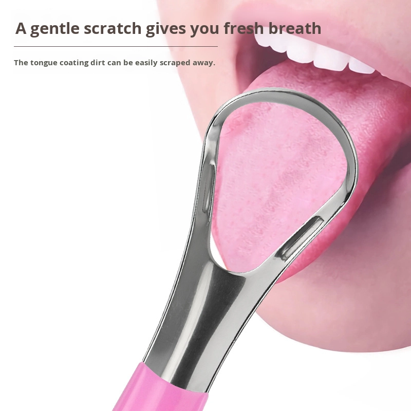 Wholesale Reusable Stainless Steel Tongue Cleaner Scraper Oral Hygiene Tool for Fresh Breath