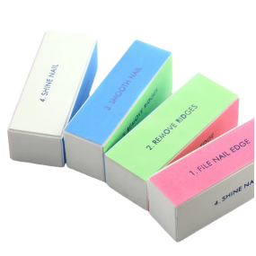 Multifunctional Four-Sided Nail Polishing Block Sponge Square Pattern Buffer for Nail Art Manicure Polishing Strip