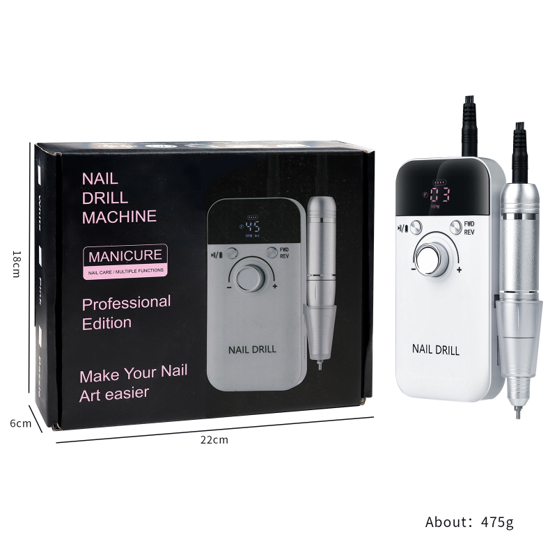 New V6 45000rpm Electric Nail Drill Machine Drills for Gel Nails Polish Rechargeable Portable Nail File Manicure Tool