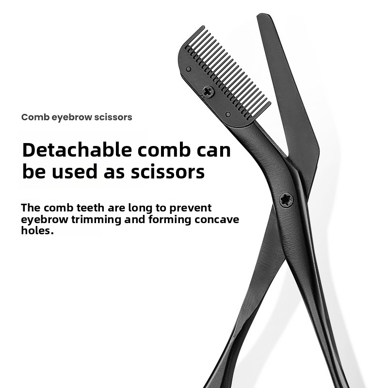 Professional Anti-Scratch Precision Eyebrow Trimmer Safe Stainless Steel Beginners Makeup Scissors Comb Eyebrow Grooming Tool