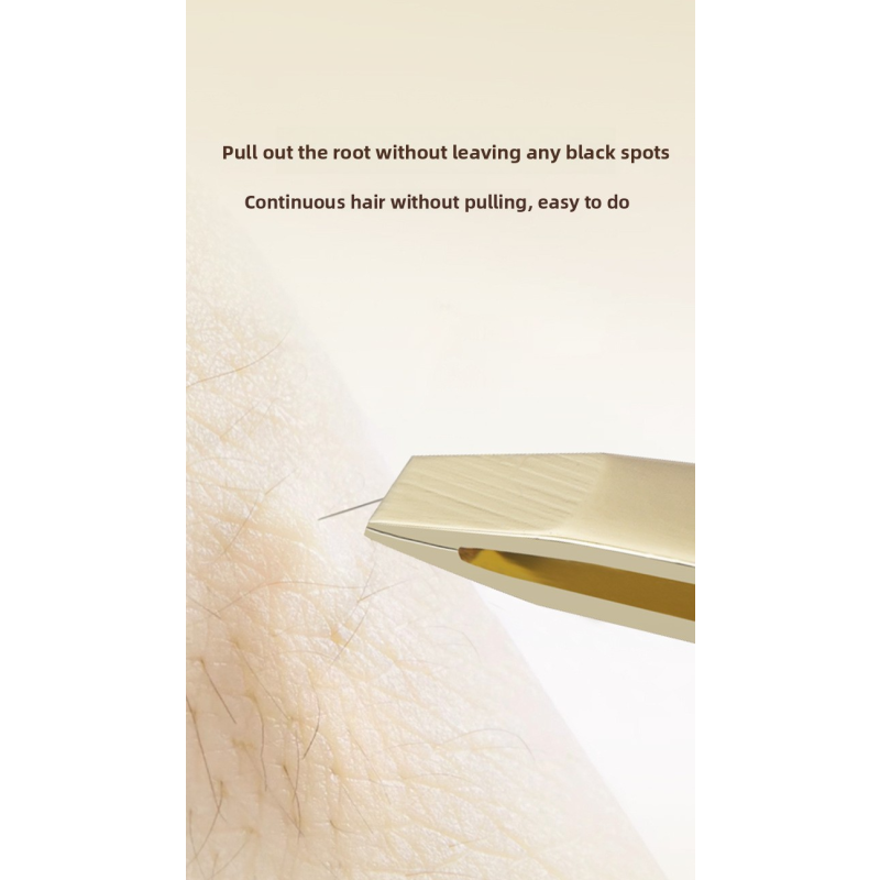 Black Hollow Slant Tip Eyebrow Tweezers Beauty Makeup Tool for False Eyelash & Lip Hair Removal