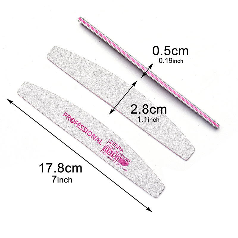 Hot Sales Professional Nail File 80/100/150/180/240 Abrasive Sand Paper File With Smooth Edge Cutting Five Colors