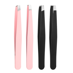 Stainless Steel Slanted Eyebrow Clip Multi-Use Beauty Makeup Tool for Eyebrow Plucking Eyelash Tweezers Independent Packaging