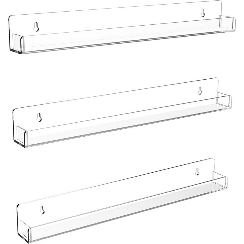 Wall-Mounted Portable Transparent Acrylic Nail Polish Storage Rack Solid Cosmetic Shelf