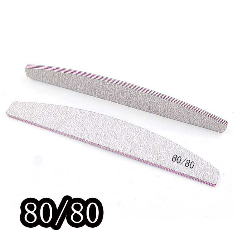 High-End Double-Sided Nail File Abrasion-Resistant Gray-White Printed Digital Design Polishing Strip Nails Using Emery Sandpaper