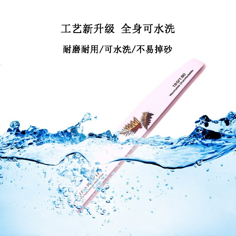 High Quality Zebra Nail File White Sand Printed Leaf Easy to Use Grinding Strip Washable Not Easy to Fall off Emery Board