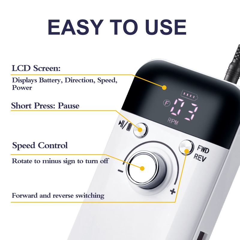 New V6 45000rpm Electric Nail Drill Machine Drills for Gel Nails Polish Rechargeable Portable Nail File Manicure Tool