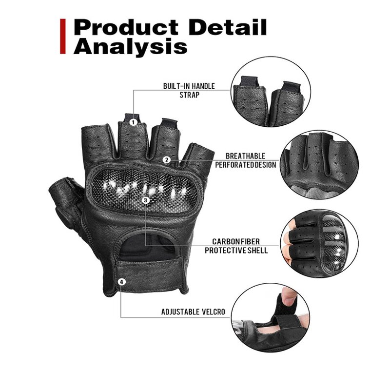 Motorcycle Gloves - Hard Knuckle Half Finger Factory