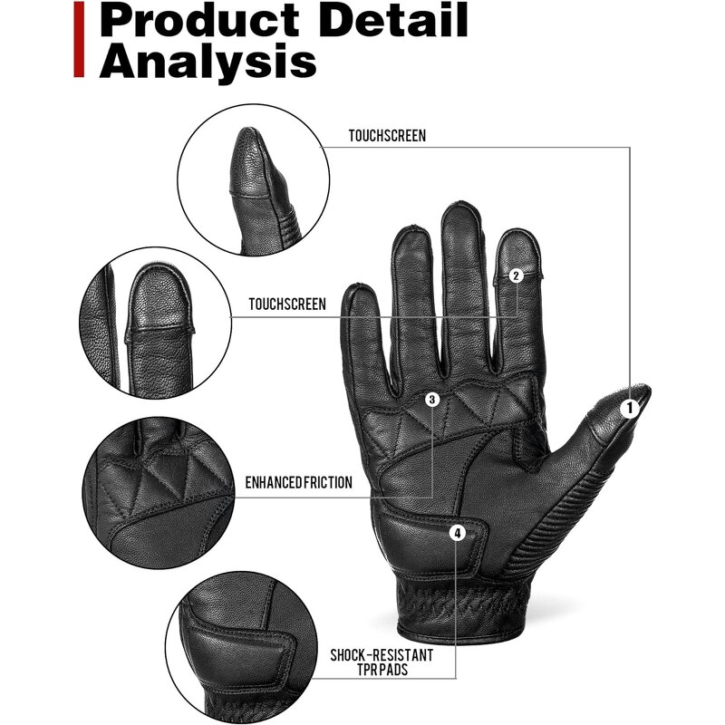 Motorcycle Gloves - Real Leather Protective Factory