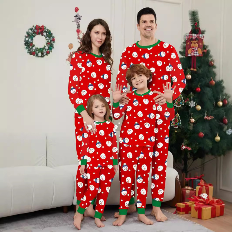 Parent-Child Pajamas - Snowman Print Loungewear