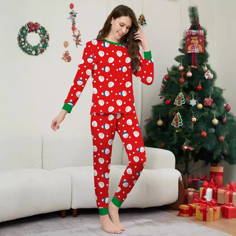 Parent-Child Pajamas - Snowman Print Loungewear