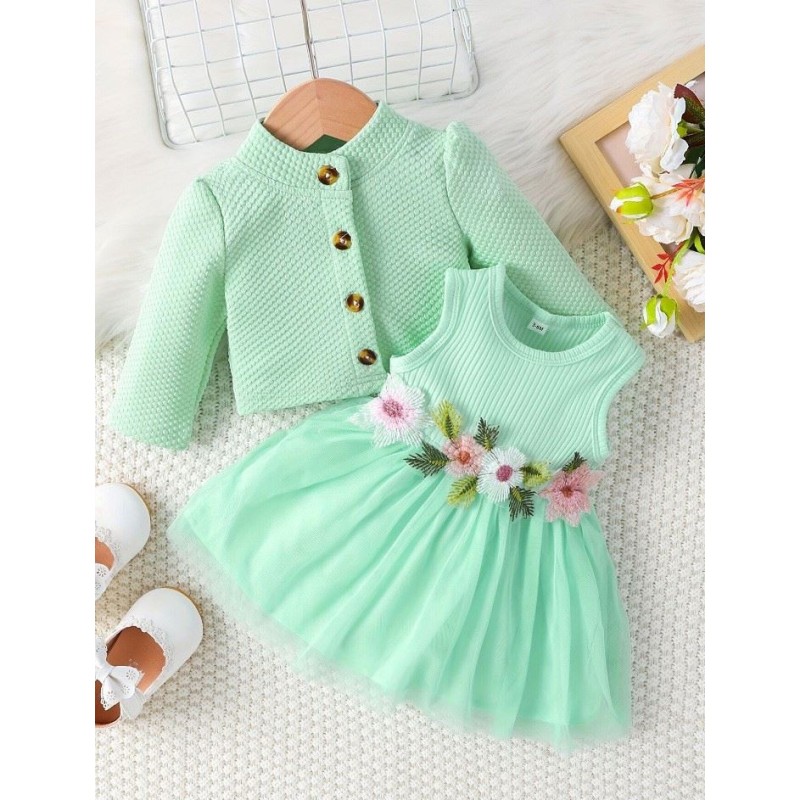 Flower Dress - Baby Girls 2Pcs Set Factory