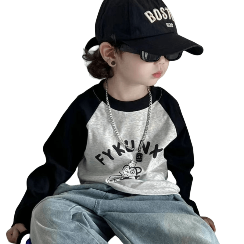 Children's Base Shirt - Raglan Tie-Dye Print Factory