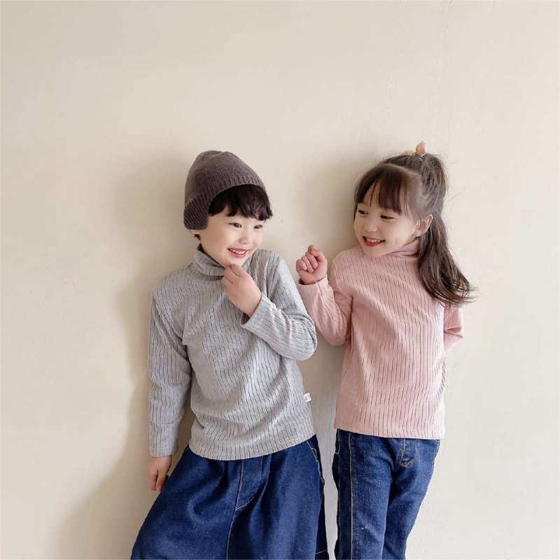 Children's Tops - Turtleneck Solid Color Clothes