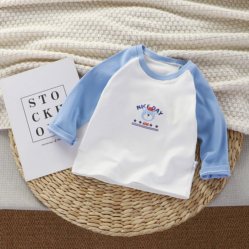 Children's Thermal Top - Color-Blocking Cartoon Factory