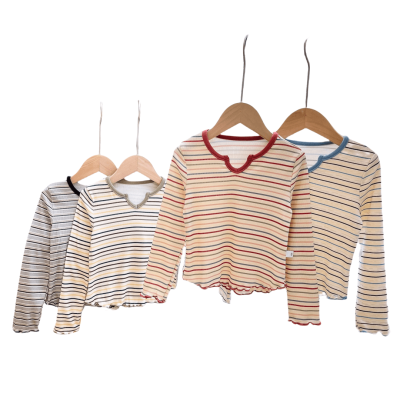 Children's T-Shirt - Stripes Long Sleeve Tops