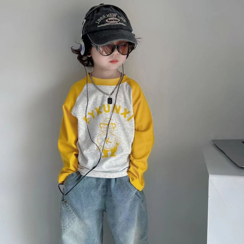 Children's Tops - Insert Shoulder Elastic Cotton