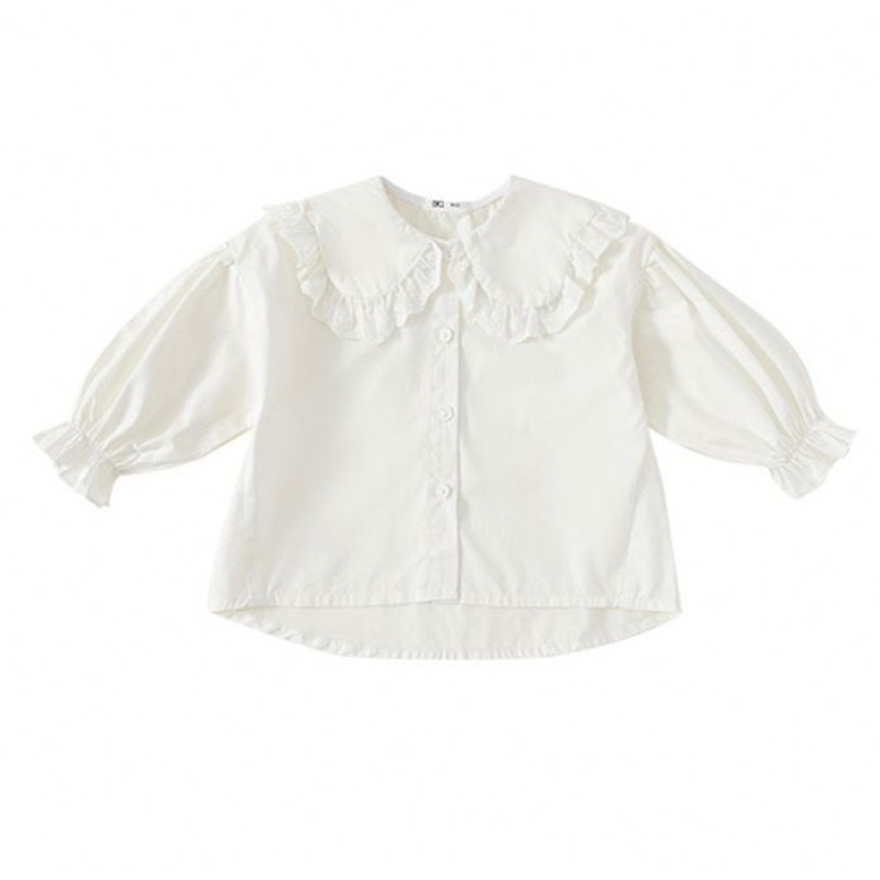Girls Shirt - White Doll Collar College Factory