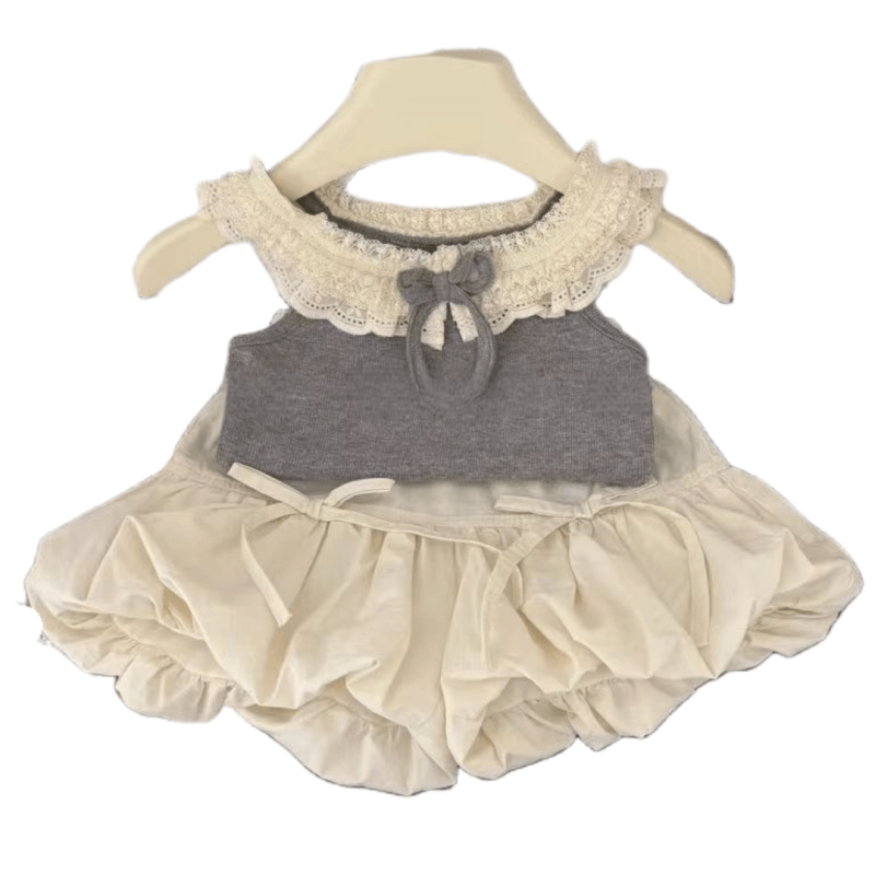 Girls Summer Outfit - Sleeveless Vest Shorts Set