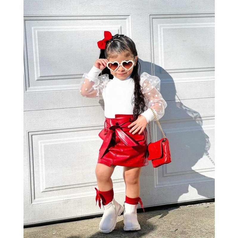 Girls Dresses - Tops PU Leather Shirt Factory