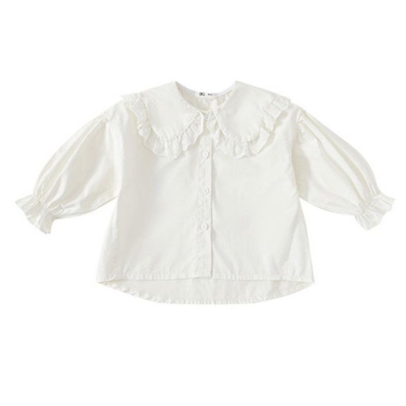 Girls Shirt - White Doll Collar College Factory