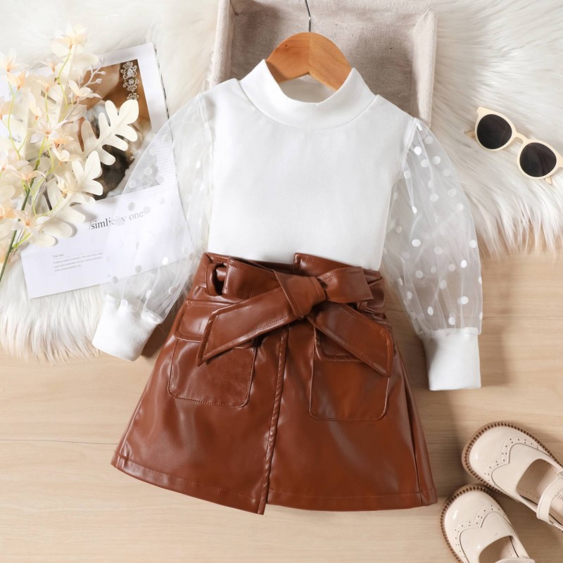 Girls Dresses - Tops PU Leather Shirt Factory