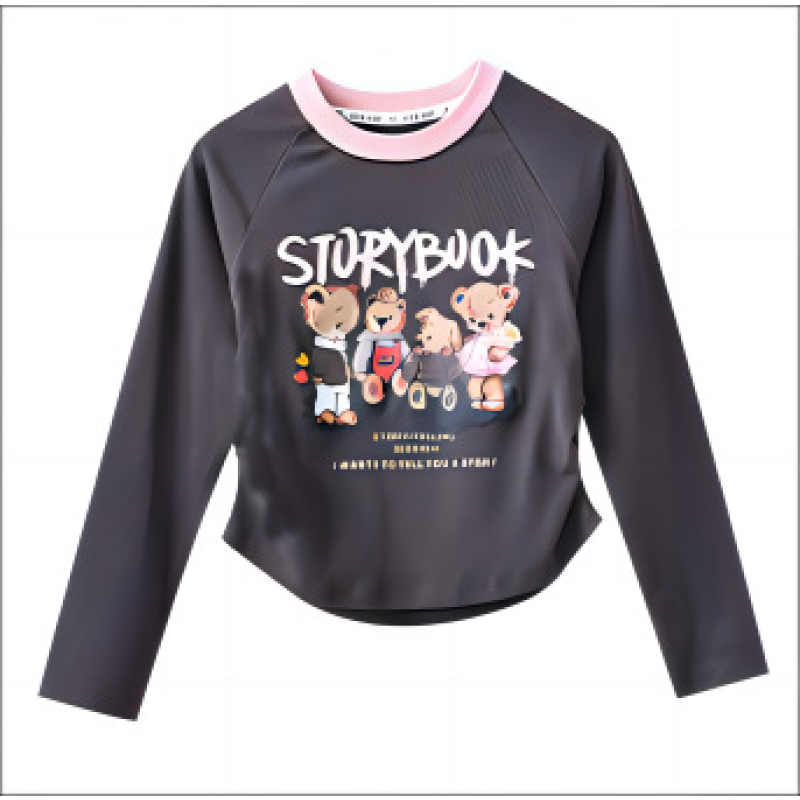 Girls' T-Shirt - Long Sleeve Korean Polyester