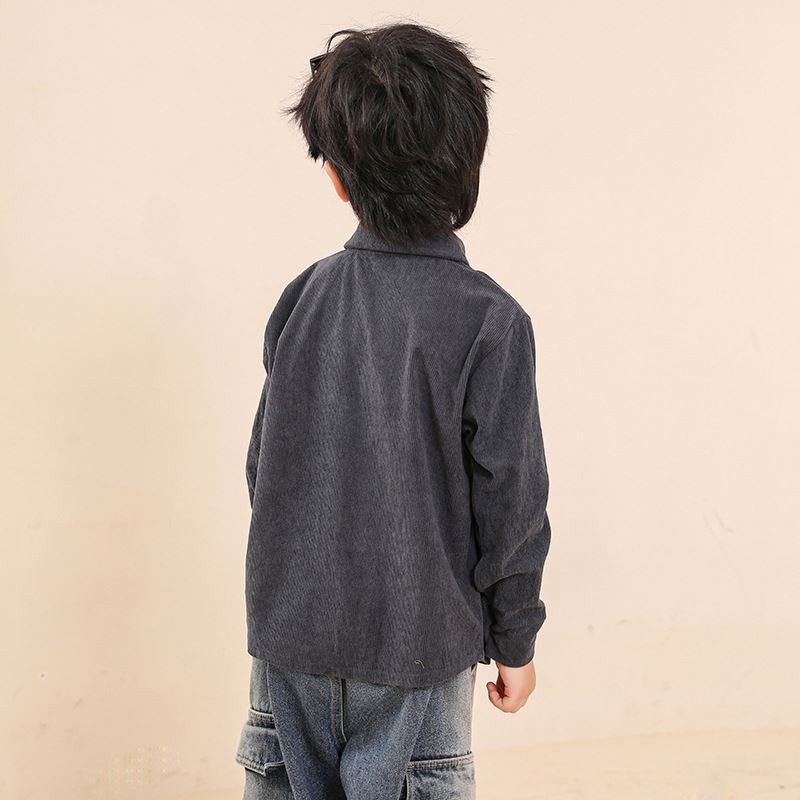 Boys Shirt - Corduroy Solid Colour Korean Factory