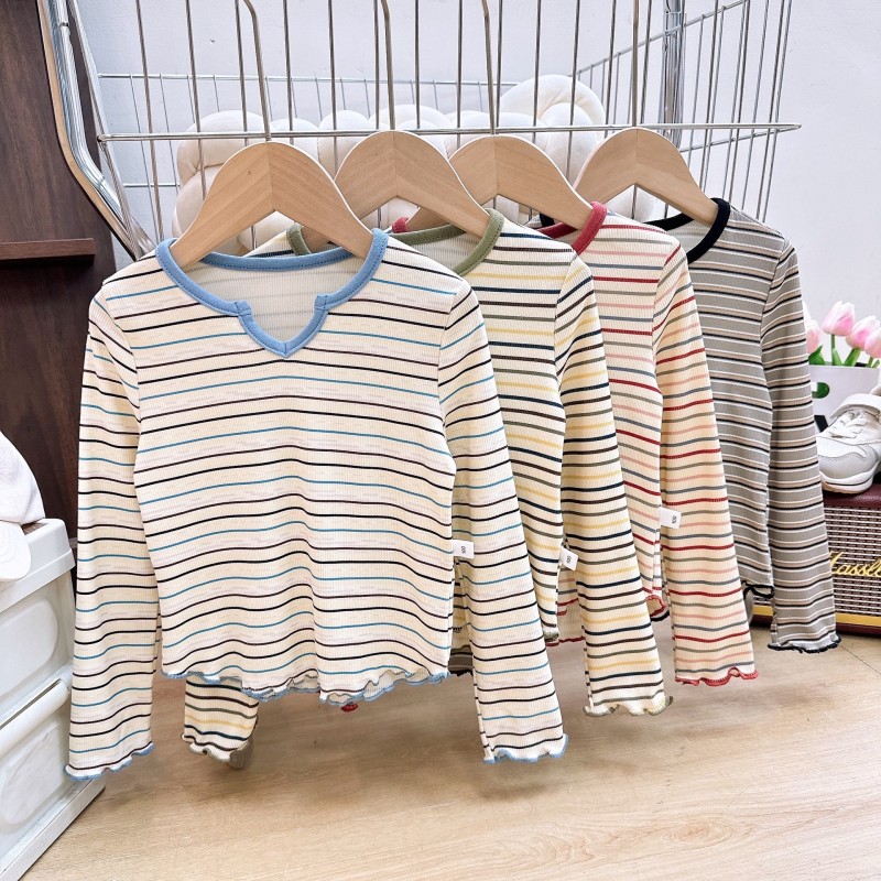 Children's T-Shirt - Stripes Long Sleeve Fashion