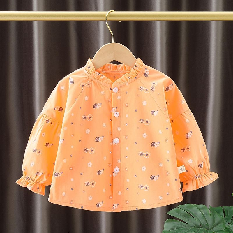 Girls Shirt - Long-Sleeved Floral Korean Factory