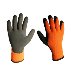 Winter Work Gloves Manufacturer - Orange Acrylic Latex Anti-Slip