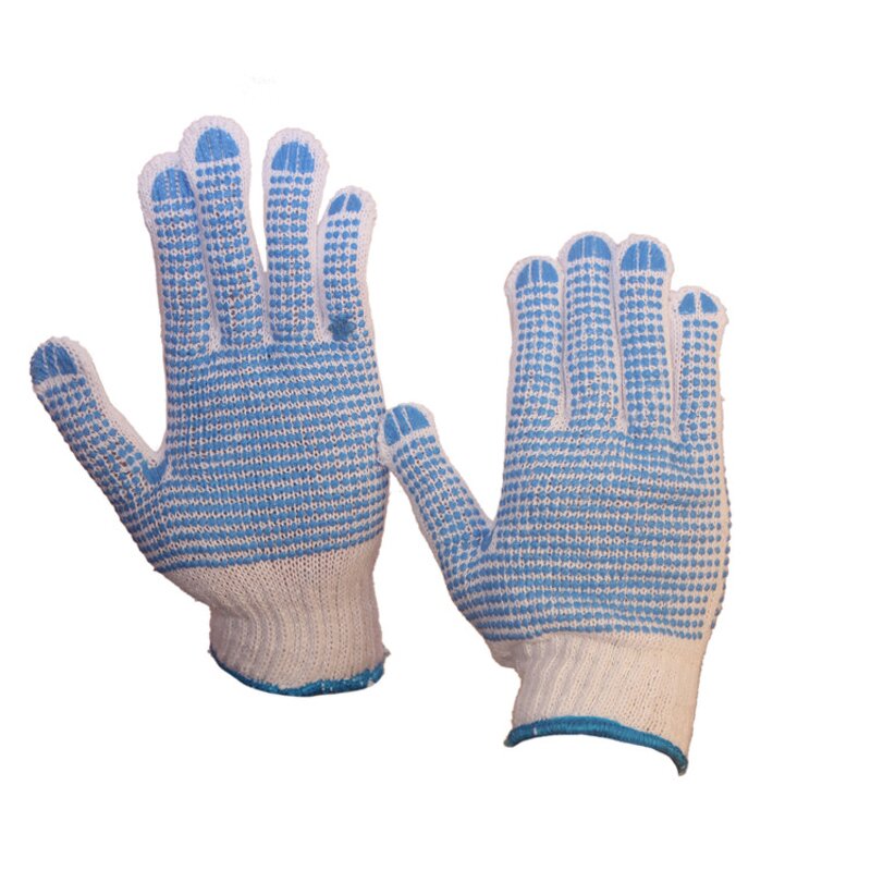 Cotton Labor Gloves Factory - White Dotted Cheap