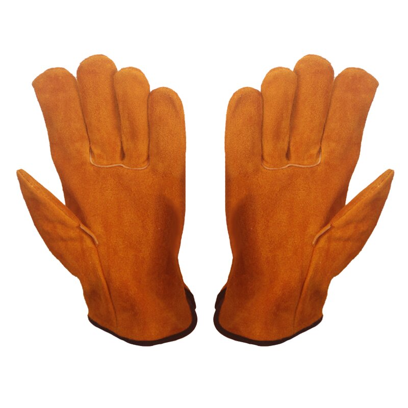 Driver Safety Gloves Manufacturer - Golden Cowhide Full Palm