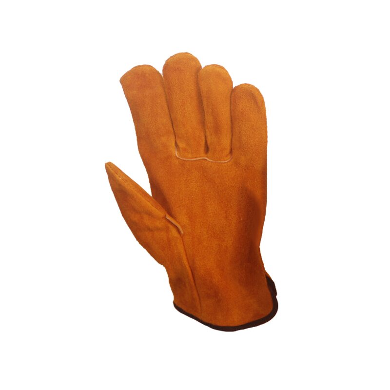 Driver Safety Gloves Manufacturer - Golden Cowhide Full Palm