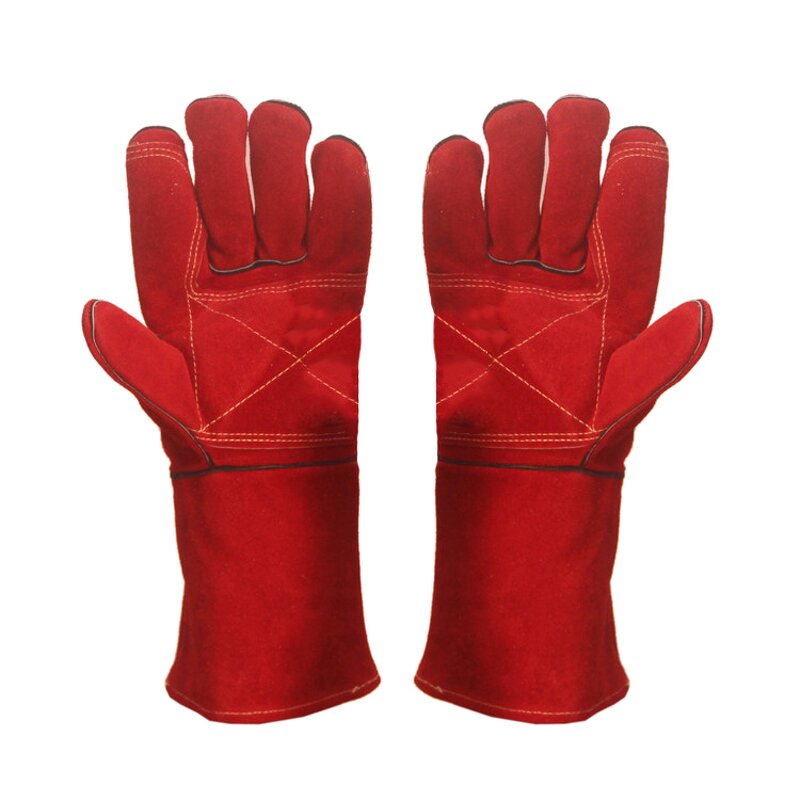 Welding Gloves Factory - Red Cowhide Heated Resistant Palm