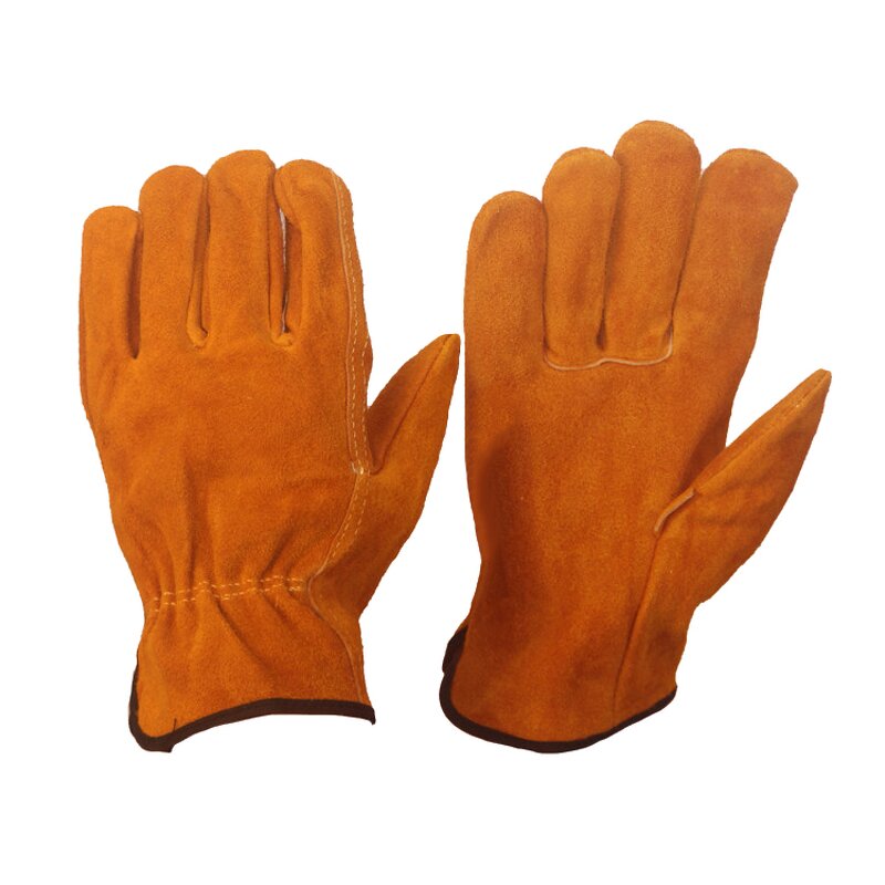 Driver Safety Gloves Manufacturer - Golden Cowhide Full Palm