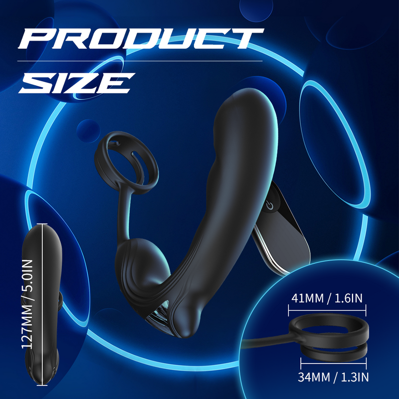 S-Hande Cock Delay Ring Remote Control Prostate Massage Stimulation Vibrating Butt Plug Toys for Men