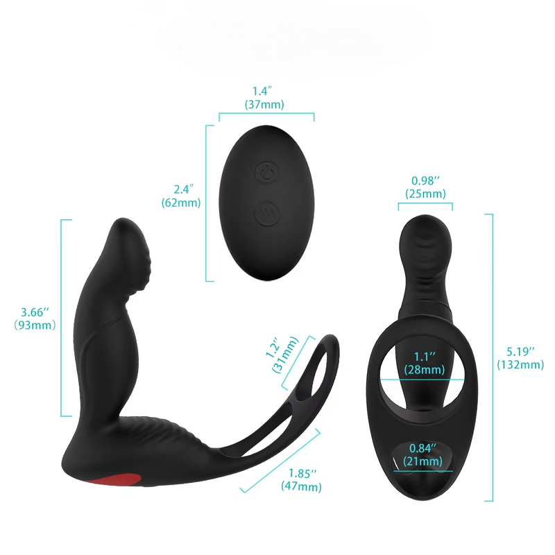 S-Hande Prostate Massager Triple 3 in 1 Functions Powerful Vibrating Cock Ring Vibrator Men Anal Sex Toys